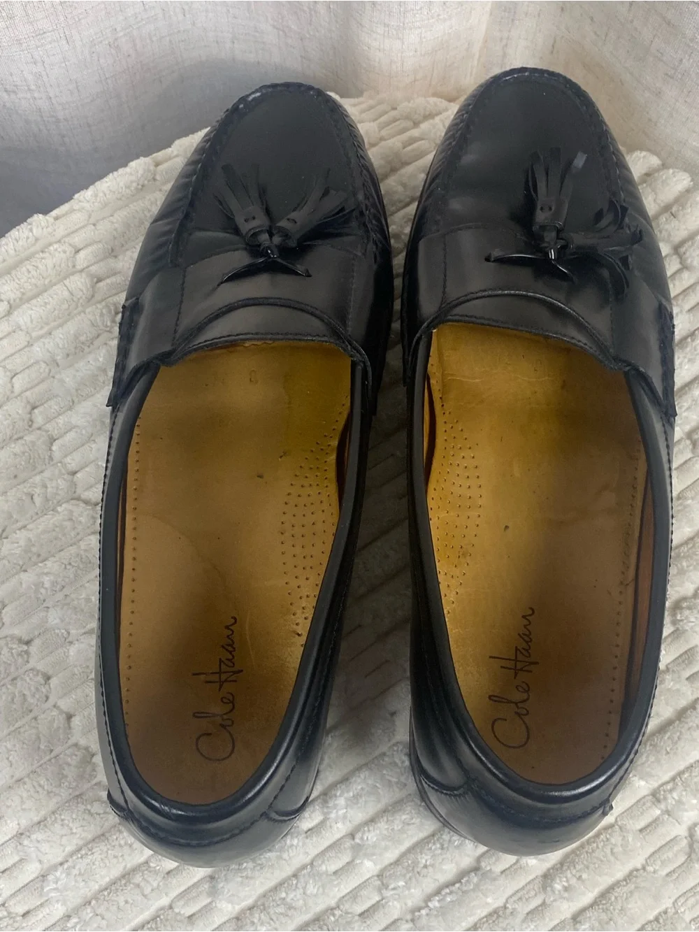 Cole Haan Men's Pinch Tassel Loafers 12 D Black Leather Dress Shoes 03506